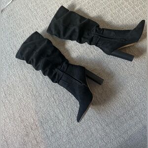 Express point block heel boots